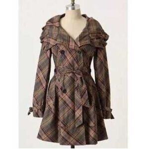 Plaid Double-Breasted Women's Coat